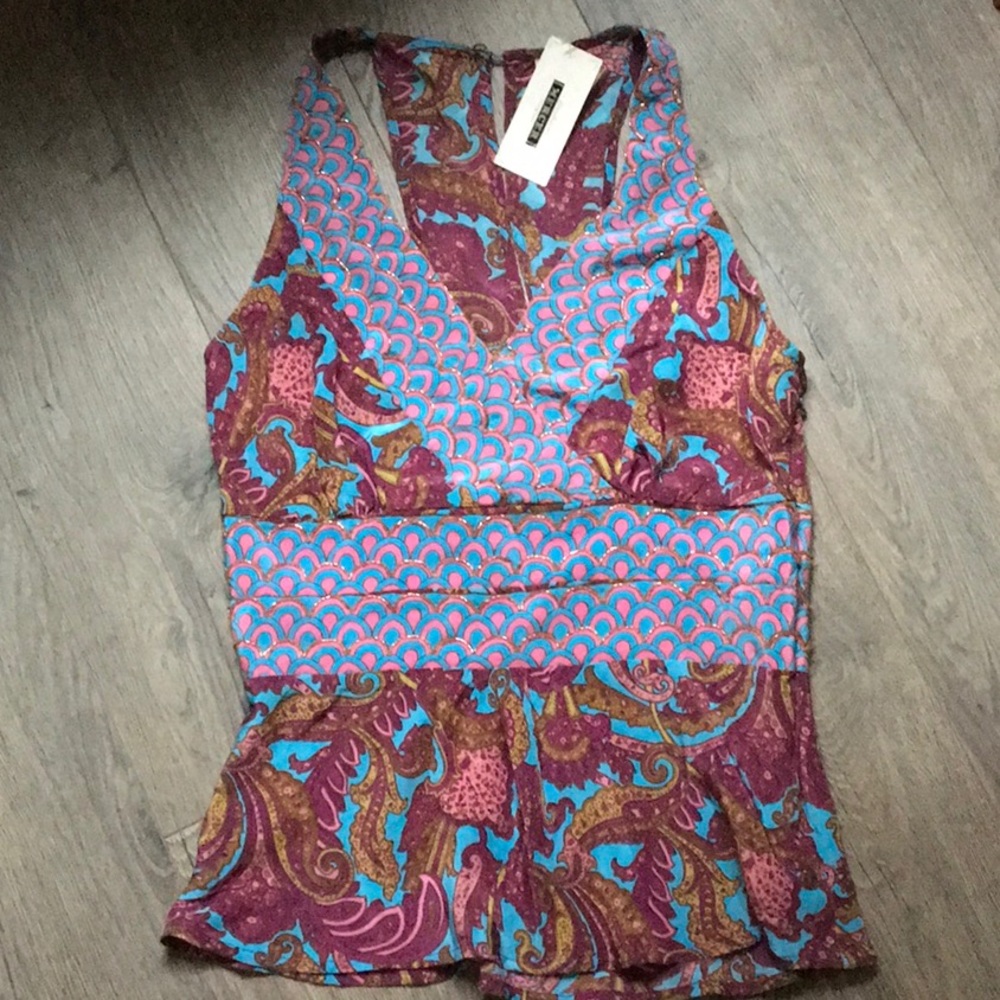 **NWT**Plenty Silk paisley tank💕💜